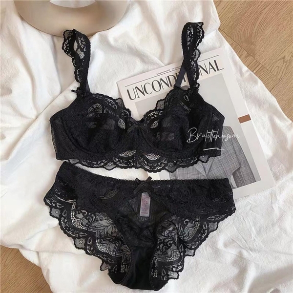 Set áo ngực ren gợi cảm có gọng không mút S819  More and More Bralettehousevn