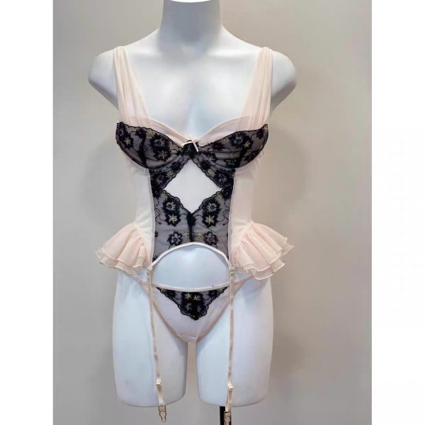 [Kèm đai eo] Bộ đồ Starlit Corset cao cấp S2271 có gọng mút đệm mỏng phong cách nàng thơ Bralettehousevn