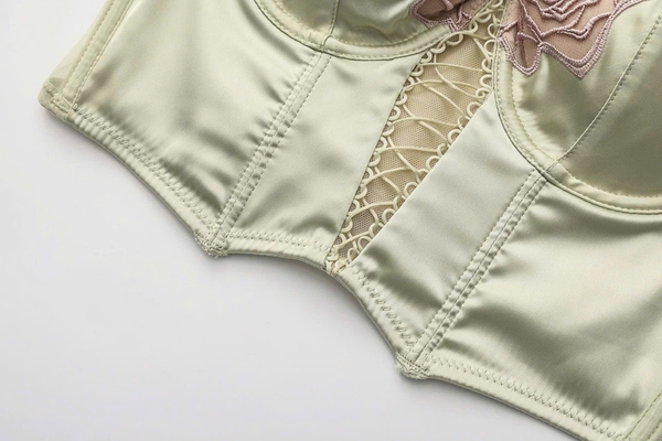 Áo toplette satin cao cấp Zinnia Corset thêu hoa chỉ nổi sang trọng gợi cảm mùa hè Bralettehousevn