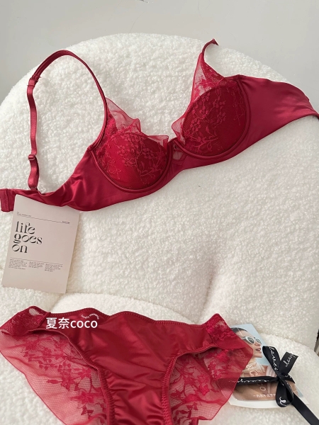 Bộ đồ lót nữ cao cấp Russet Set S2328 phối ren voan mút đệm mỏng sang trọng nữ tính quyến rũ Bralettehousevn