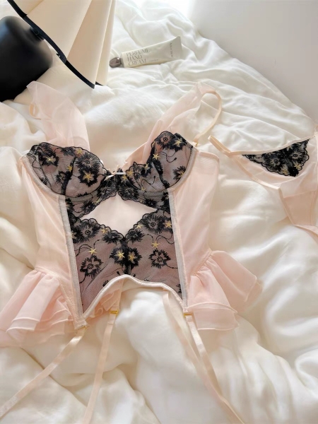 [Kèm đai eo] Bộ đồ Starlit Corset cao cấp S2271 có gọng mút đệm mỏng phong cách nàng thơ Bralettehousevn