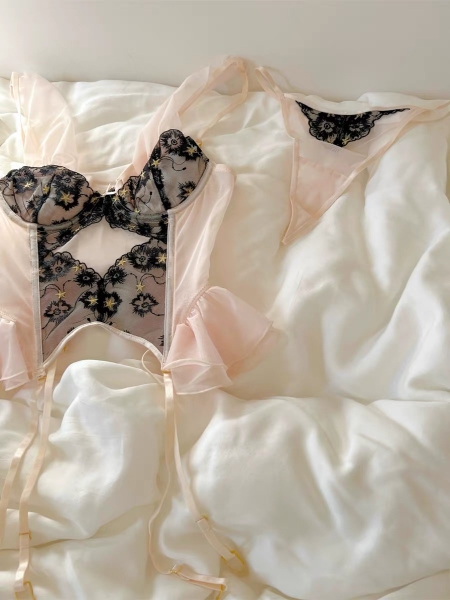 [Kèm đai eo] Bộ đồ Starlit Corset cao cấp S2271 có gọng mút đệm mỏng phong cách nàng thơ Bralettehousevn