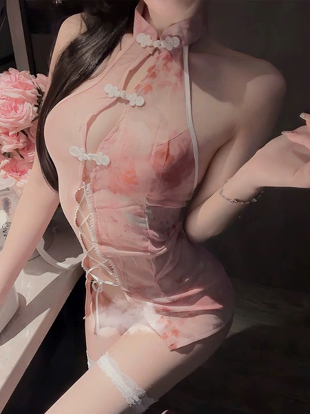 Bộ đồ cosplay phong cách sườn xám Yang Yang Set xuyên thấu siêu gợi cảm Bralettehousevn