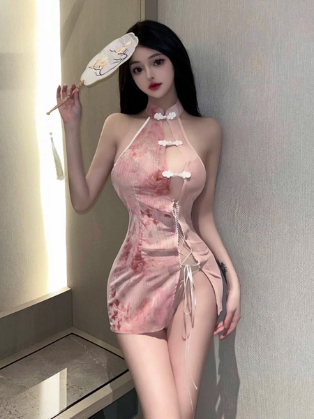 Bộ đồ cosplay phong cách sườn xám Yang Yang Set xuyên thấu siêu gợi cảm Bralettehousevn