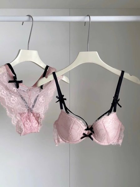 Bộ đồ lót ren có gọng Ixora Set mút mỏng dây V kèm quần nữ tính kiểu Pháp Bralettehousevn