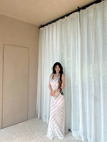[CÓ SẴN - HOẢ TỐC]𝘉𝘳𝘢𝘭𝘦𝘵𝘵𝘦𝘩𝘰𝘶𝘴𝘦𝘷𝘯 Đầm hở lưng dáng yếm maxi Joie Dress chất thun lưới dày dặn khoét lưng gợi cảm tôn dáng