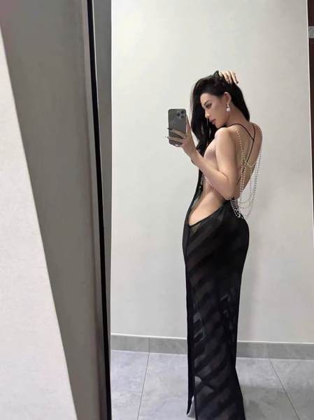 [CÓ SẴN - HOẢ TỐC]𝘉𝘳𝘢𝘭𝘦𝘵𝘵𝘦𝘩𝘰𝘶𝘴𝘦𝘷𝘯 Đầm hở lưng dáng yếm maxi Joie Dress chất thun lưới dày dặn khoét lưng gợi cảm tôn dáng