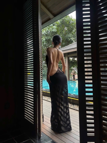 [CÓ SẴN - HOẢ TỐC]𝘉𝘳𝘢𝘭𝘦𝘵𝘵𝘦𝘩𝘰𝘶𝘴𝘦𝘷𝘯 Đầm hở lưng dáng yếm maxi Joie Dress chất thun lưới dày dặn khoét lưng gợi cảm tôn dáng