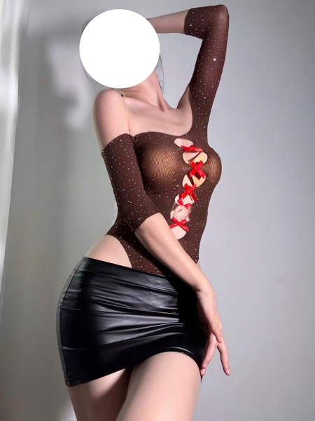 [Hoisery] Woody Bodystock PK2315 đính đá lấp lánh co giãn tốt phối nơ siêu gợi cảm ôm sát cơ thể Bralettehousevn