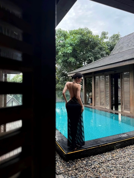 [CÓ SẴN - HOẢ TỐC]𝘉𝘳𝘢𝘭𝘦𝘵𝘵𝘦𝘩𝘰𝘶𝘴𝘦𝘷𝘯 Đầm hở lưng dáng yếm maxi Joie Dress chất thun lưới dày dặn khoét lưng gợi cảm tôn dáng