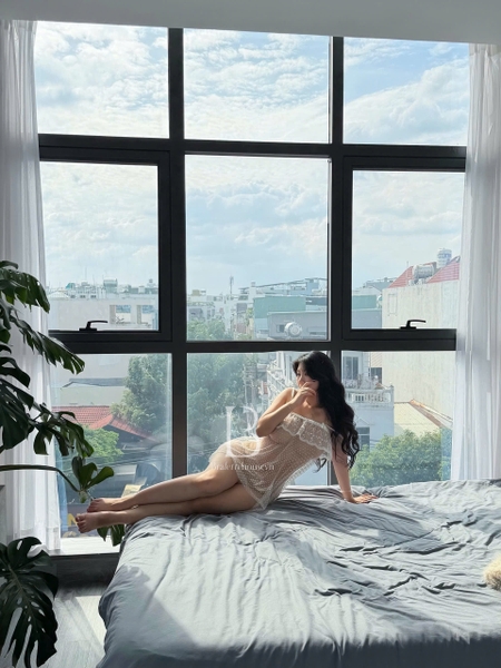 Đầm ngủ xuyên thấu form babydoll chấm bi dáng xoè Lumiere Dress S2636 gợi cảm nữ tính quyến rũ Bralettehousevn