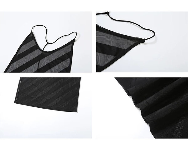 [CÓ SẴN - HOẢ TỐC]𝘉𝘳𝘢𝘭𝘦𝘵𝘵𝘦𝘩𝘰𝘶𝘴𝘦𝘷𝘯 Đầm hở lưng dáng yếm maxi Joie Dress chất thun lưới dày dặn khoét lưng gợi cảm tôn dáng