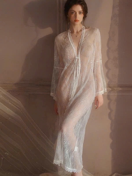 Choàng ren Lemy dáng dài xuyên thấu gợi cảm Bralettehousevn