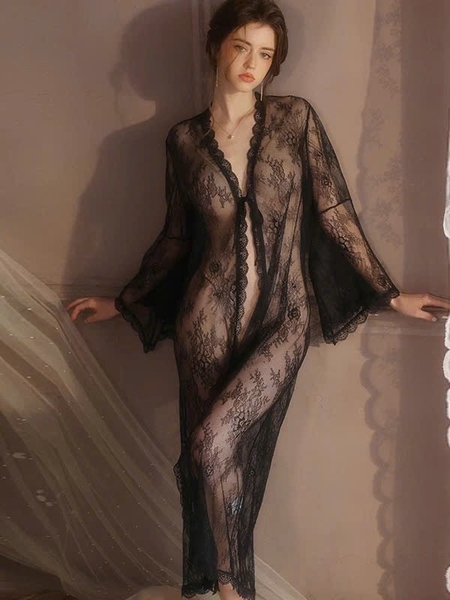 Choàng ren Lemy dáng dài xuyên thấu gợi cảm Bralettehousevn