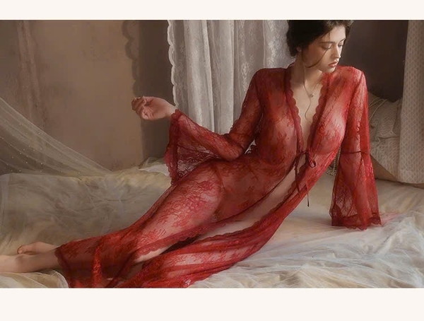 Choàng ren Lemy dáng dài xuyên thấu gợi cảm Bralettehousevn