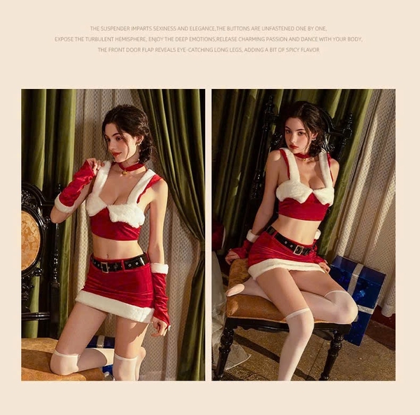 [KÈM NÓN + dây nịt] Lovely Santa Set