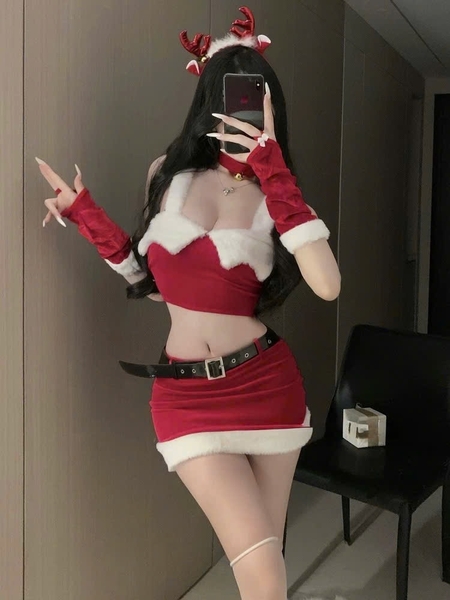 [KÈM NÓN + dây nịt] Lovely Santa Set