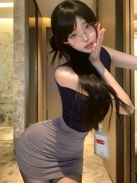 Bộ đồ cosplay thư kí Checked Set kèm bảng tên kín đáo gợi cảm ôm sát Bralettehousevn