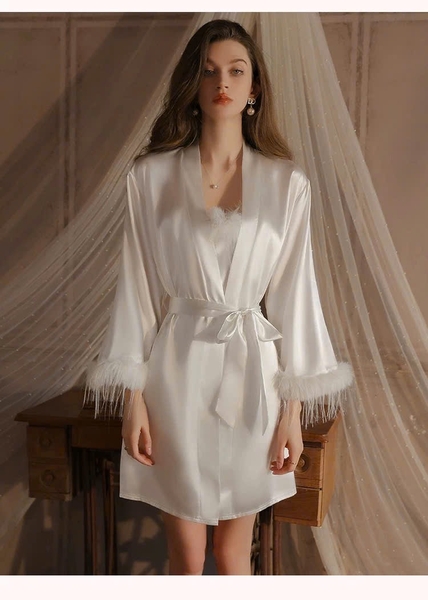 [✨SLAY SERIES✨] Choàng Rada S2303 phối đầm Dara S2304 satin đính lông tay áo sang chảnh nữ tính cao cấp loại 1 Bralettehousevn