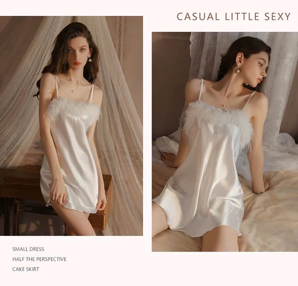 [✨SLAY SERIES✨] Choàng Rada S2303 phối đầm Dara S2304 satin đính lông tay áo sang chảnh nữ tính cao cấp loại 1 Bralettehousevn