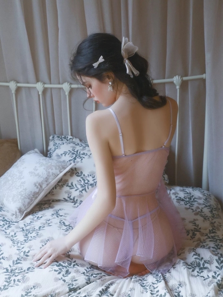 Đầm váy ngủ nữ xuyên thấu Sim Dress S2546 siêu mỏng phối ren gợi cảm quyến rũ Bralettehousevn