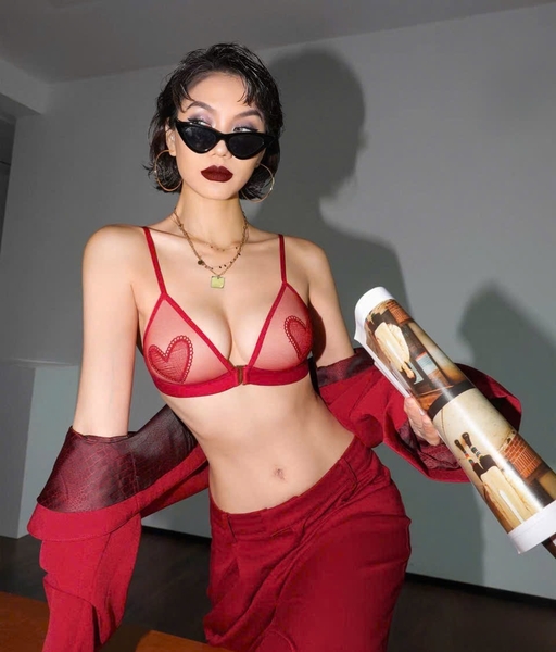 Bộ đồ lót có mút  mỏng Gege Set S2650 trái tim nổi bật gợi cảm Bralettehousevn