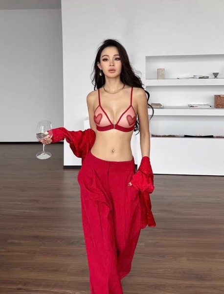 Bộ đồ lót có mút  mỏng Gege Set S2650 trái tim nổi bật gợi cảm Bralettehousevn