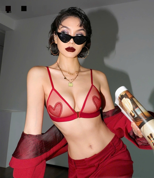 Bộ đồ lót có mút  mỏng Gege Set S2650 trái tim nổi bật gợi cảm Bralettehousevn