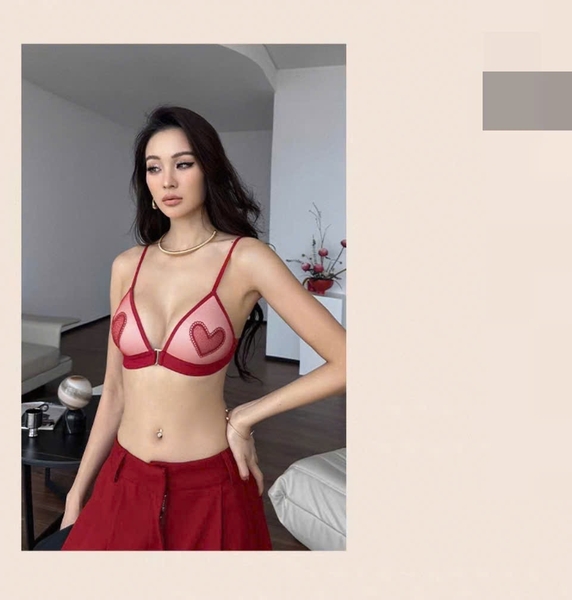 Bộ đồ lót có mút  mỏng Gege Set S2650 trái tim nổi bật gợi cảm Bralettehousevn
