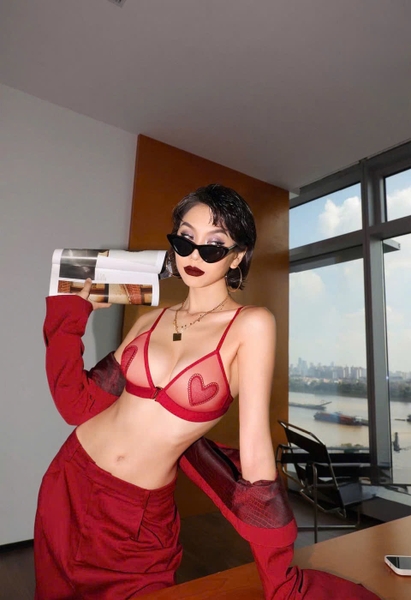 Bộ đồ lót có mút  mỏng Gege Set S2650 trái tim nổi bật gợi cảm Bralettehousevn