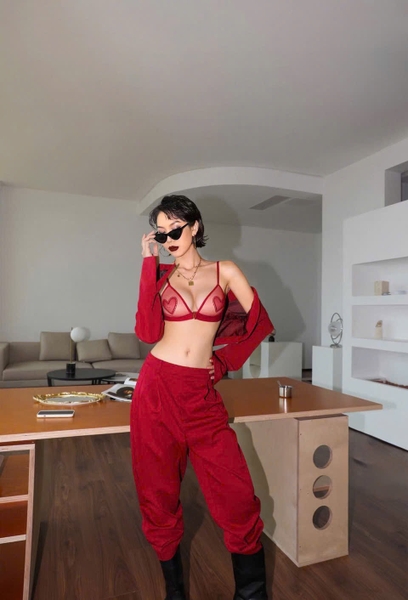 Bộ đồ lót có mút  mỏng Gege Set S2650 trái tim nổi bật gợi cảm Bralettehousevn