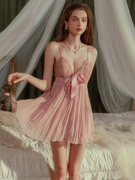 Váy ngủ cao cấp Kova Dress có sẵn mút đệm xếp ly kèm quần sang trọng Bralettehousevn