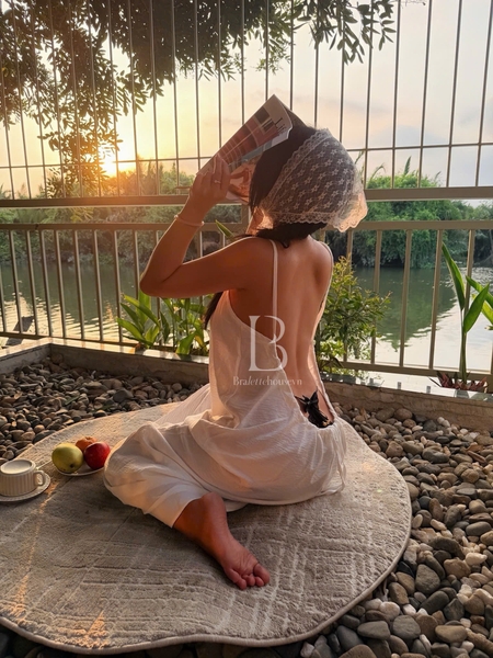 [HOT] Váy Haila Dress dây rút hở lưng gợi cảm chất xô mát du lịch mùa Hè Bralettehousevn