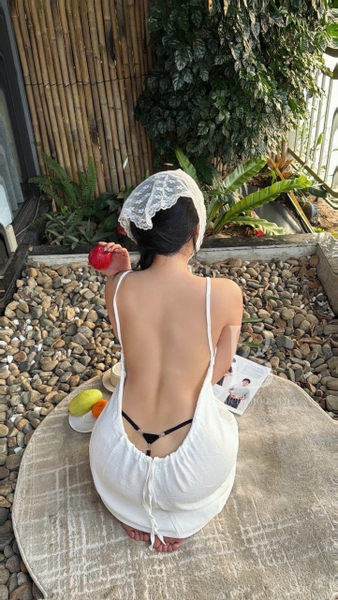 [HOT] Váy Haila Dress dây rút hở lưng gợi cảm chất xô mát du lịch mùa Hè Bralettehousevn