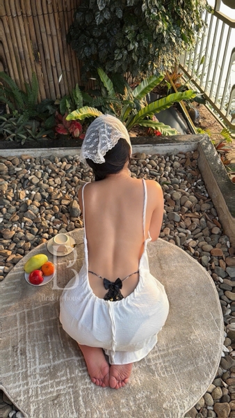 [HOT] Váy Haila Dress dây rút hở lưng gợi cảm chất xô mát du lịch mùa Hè Bralettehousevn