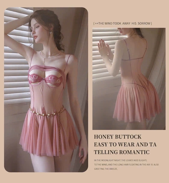 Đầm váy ngủ dáng xoè có gọng Hindy Dress S2669 xuyên thấu nữ tính tôn dáng Bralettehousevn
