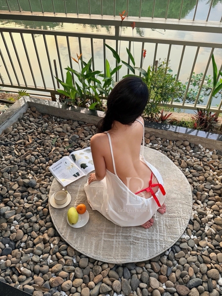 [HOT] Váy Haila Dress dây rút hở lưng gợi cảm chất xô mát du lịch mùa Hè Bralettehousevn