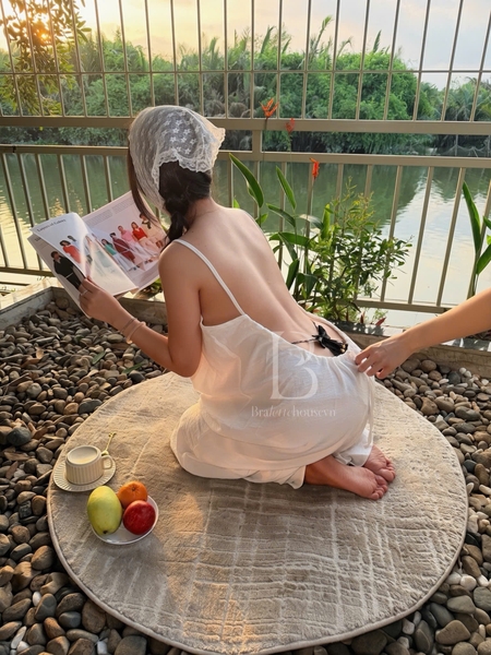 [HOT] Váy Haila Dress dây rút hở lưng gợi cảm chất xô mát du lịch mùa Hè Bralettehousevn
