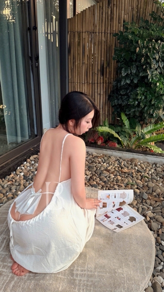 [HOT] Váy Haila Dress dây rút hở lưng gợi cảm chất xô mát du lịch mùa Hè Bralettehousevn