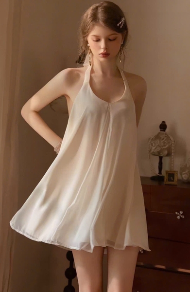 Đầm váy ngủ nữ satin cao cấp Katy Dress S2614 form suông cổ tim thoải mái có chun nữ tính đơn giản cao cấp Bralettehousevn