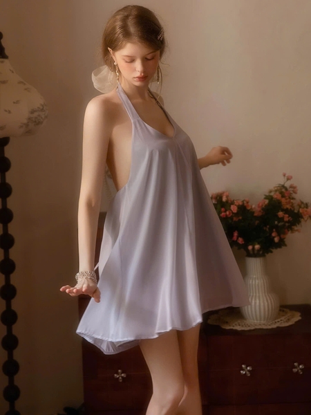 Đầm váy ngủ nữ satin cao cấp Katy Dress S2614 form suông cổ tim thoải mái có chun nữ tính đơn giản cao cấp Bralettehousevn