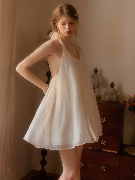 Đầm váy ngủ nữ satin cao cấp Katy Dress S2614 form suông cổ tim thoải mái có chun nữ tính đơn giản cao cấp Bralettehousevn