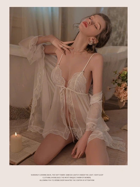 Đầm váy ngủ xuyên thấu cao cấp Chalelo Dress S2550 xẻ tà phối ren tinh tế nữ tính gợi cảm 𝘉𝘳𝘢𝘭𝘦𝘵𝘵𝘦𝘩𝘰𝘶𝘴𝘦𝘷𝘯