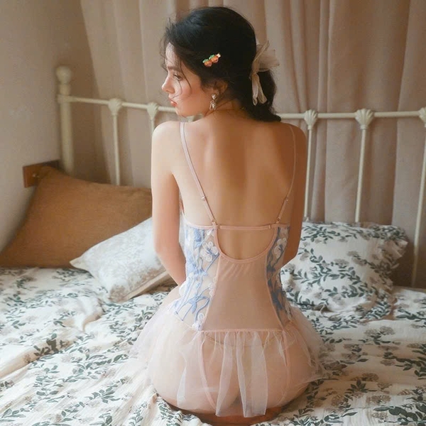 Bộ đồ liền thân phối voan xoè Balerina Bodysuit S2552 phối hoa ren nữ tính dịu dàng gợi cảm Bralettehousevn