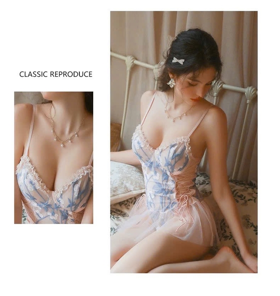 Bộ đồ liền thân phối voan xoè Balerina Bodysuit S2552 phối hoa ren nữ tính dịu dàng gợi cảm Bralettehousevn