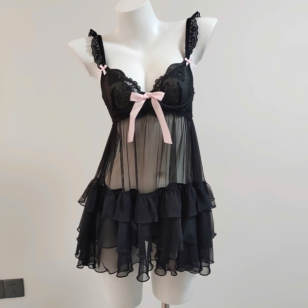 Đầm váy ngủ Wiwi Dress dáng xoè tầng tiểu thư kèm quần cao cấp gợi cảm Bralettehousevn