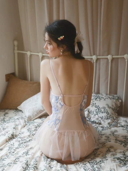 Bộ đồ liền thân phối voan xoè Balerina Bodysuit S2552 phối hoa ren nữ tính dịu dàng gợi cảm Bralettehousevn