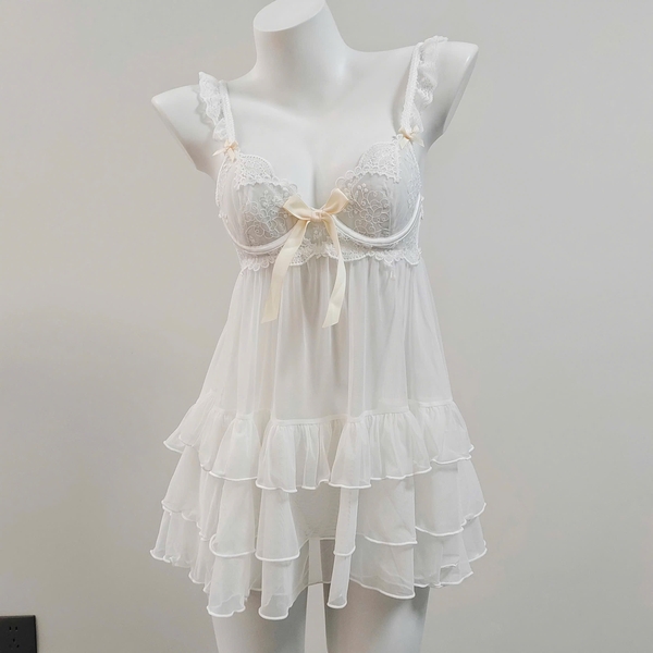 Đầm váy ngủ Wiwi Dress dáng xoè tầng tiểu thư kèm quần cao cấp gợi cảm Bralettehousevn