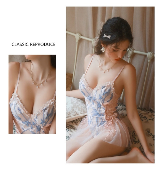 Bộ đồ liền thân phối voan xoè Balerina Bodysuit S2552 phối hoa ren nữ tính dịu dàng gợi cảm Bralettehousevn