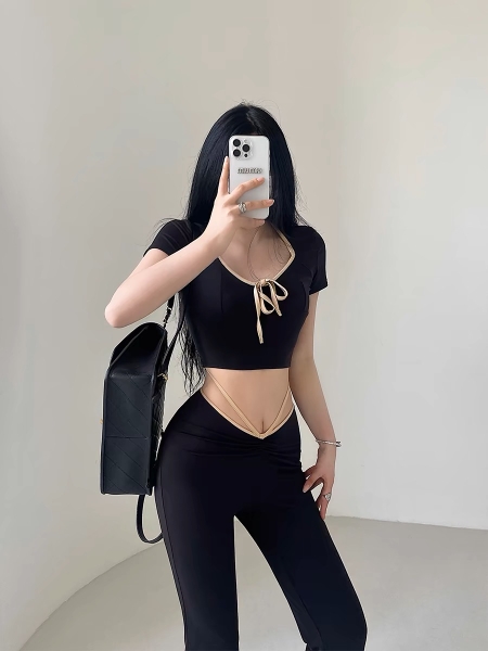 [💝Y2K TREND💝] 𝗦𝟮𝟭𝟬𝟲 𝗔𝗦𝗧𝗘𝗟 𝗦𝗘𝗧 bộ đồ quần dài cột nơ croptop y2k thoải mái mùa hè du lịch sexy gợi cảm Bralettehousevn